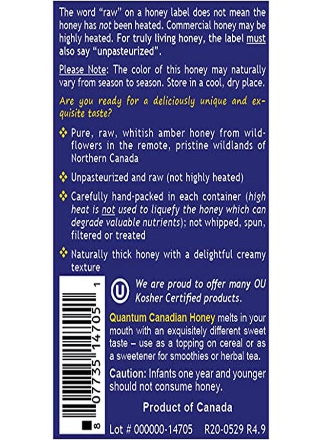 Quantum Nutrition Labs Canadian Honey - Raw Honey, Pure Honey, Raw Unpasteurized Honey, Unfiltered, 100% Pure, Sugar-Free, Unprocessed Wildflower Honey - 1 lb Jar - Image 4