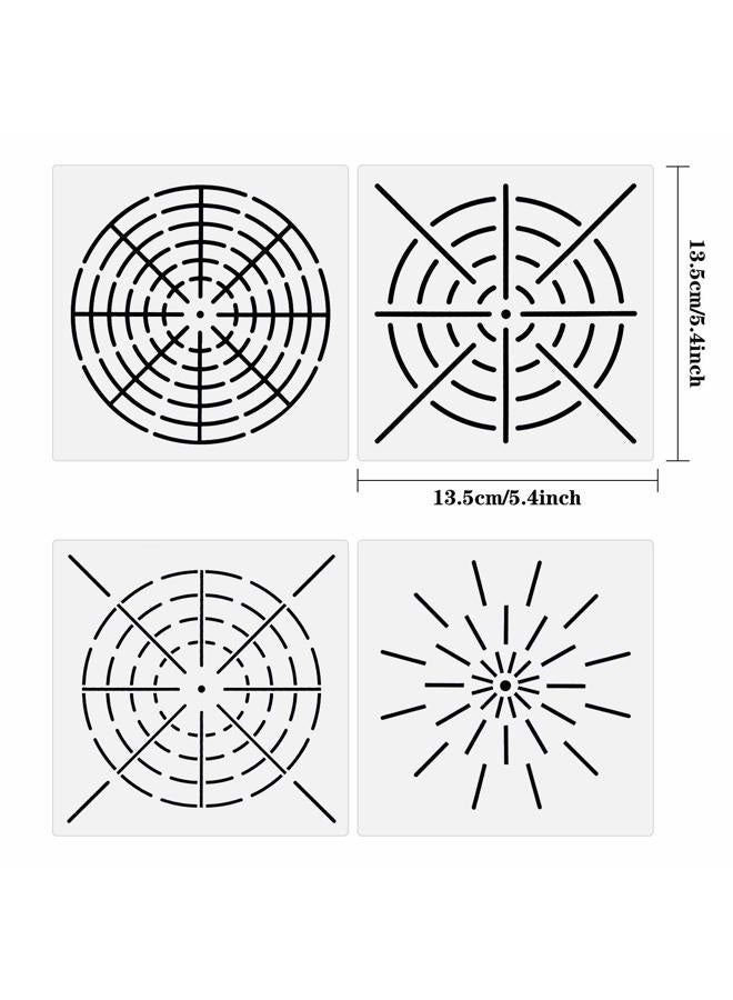 Outus 8 Pieces Mandala Dotting Stencils Reusable Mandala Stencil Template Set 8/12/16 Segment Mandala Painting Drawing Stencils for Wood, Fabric, Glass, Metal, Walls DIY Painting Art Projects - Image 3