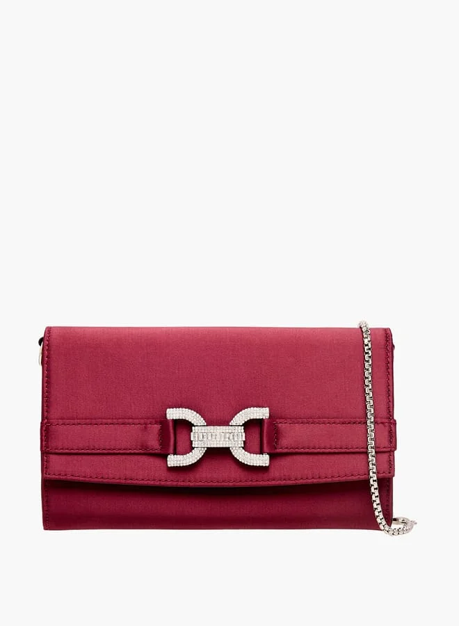 سيليست Women Embellished Clutch with Flap Closure and Chain Strap