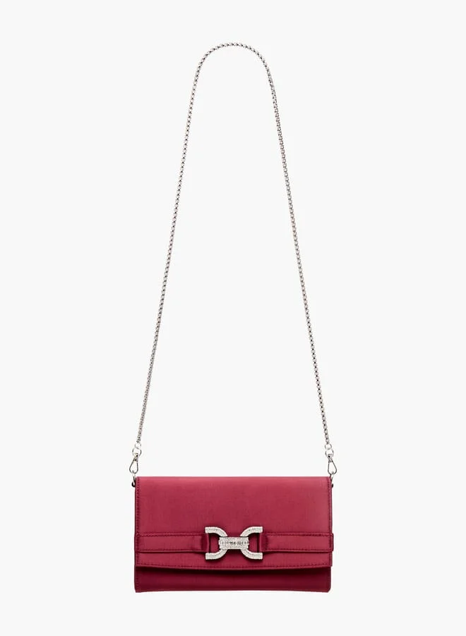 سيليست Women Embellished Clutch with Flap Closure and Chain Strap