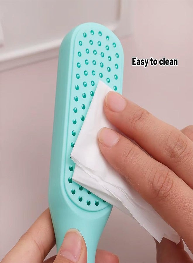 Ronsaali Self Cleaning Hair comb | light weight | Handy | Stylish | 2 Nos. (Pink & Blue) - Image 3