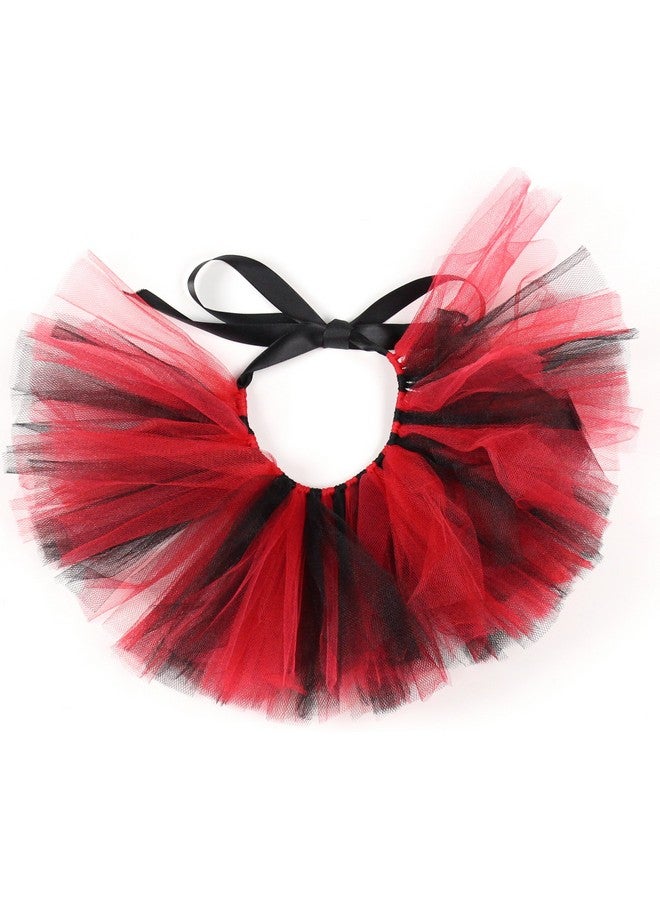 PAWPATU Team Spirit Tulle Tutu for Medium Dogs, Handcrafted in USA, Red and Black