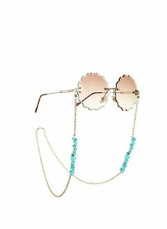 RA accessories Women Eyeglasses Chain Of Turquois Gold Chain  - Image 1