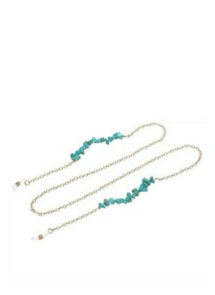 RA accessories Women Eyeglasses Chain Of Turquois Gold Chain  - Image 2