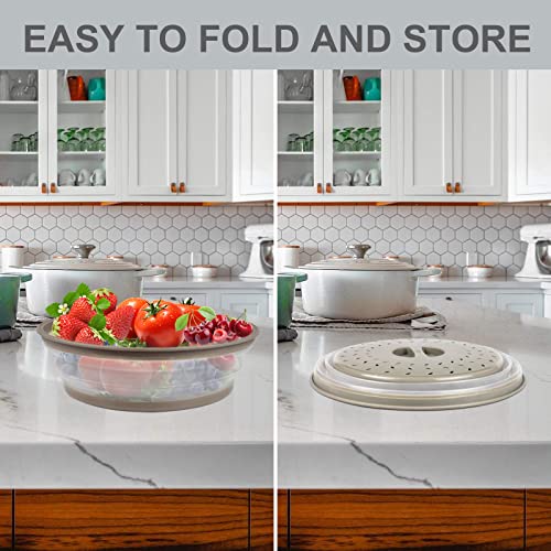 AIDACOM 2 in 1, Aidacom Microwave Place Mat & Food Cover- Mat as Bowl Holder, for Splatter Guard, Multi-use: Silicone Trivet, Pot Holders, Drying, Baking, Utensils Rest for Kitchen Counter, Grey - Image 5