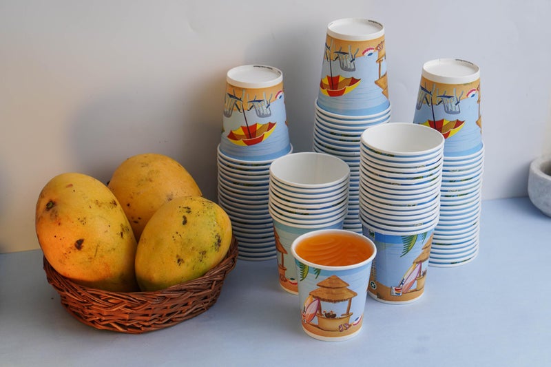 PARICOTT 200ml - 200 Cups | Seabeach Printed Disposable Paper Cups | Use & Throw for Tea, Coffee, Juice, Water, Wine, Cocktail, Party, Picnic, Events, Wedding - Eco-Friendly - Image 5