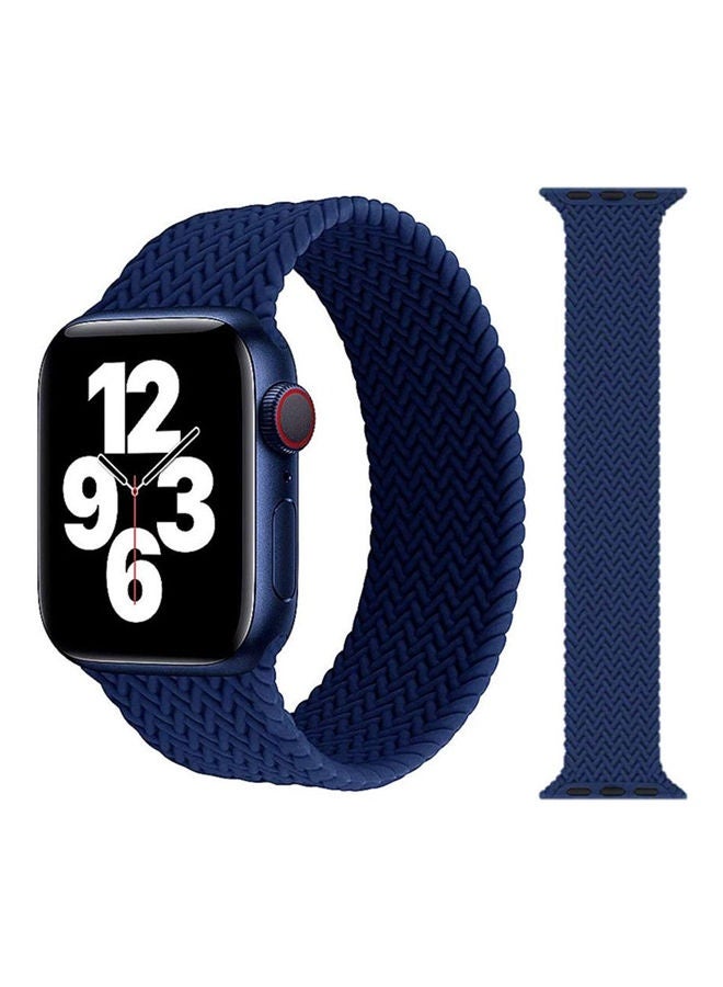 Beauenty Braided Silicone Solo Loop Replacement Band For Apple Watch Blue - Image 1