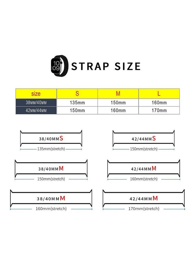 Beauenty Braided Silicone Solo Loop Replacement Band For Apple Watch Blue - Image 2