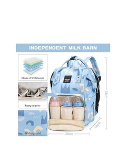 Yoawllty Diaper Bag Backpack Baby Essentials Travel Tote,Multifunction Waterproof Baby Bag Diaper Changing Backpacks(Crown Blue)  - Image 3