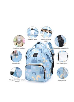Yoawllty Diaper Bag Backpack Baby Essentials Travel Tote,Multifunction Waterproof Baby Bag Diaper Changing Backpacks(Crown Blue)  - Image 4