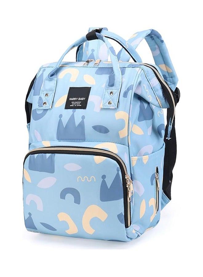 Yoawllty Baby Diaper Bag Essentials Travel Tote, Multifunction Waterproof Baby Backpack, Diaper Changing Backpack(Crown Blue)
