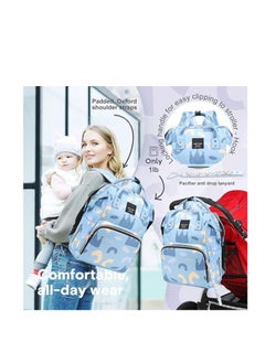 Yoawllty Diaper Bag Backpack Baby Essentials Travel Tote,Multifunction Waterproof Baby Bag Diaper Changing Backpacks(Crown Blue)  - Image 5