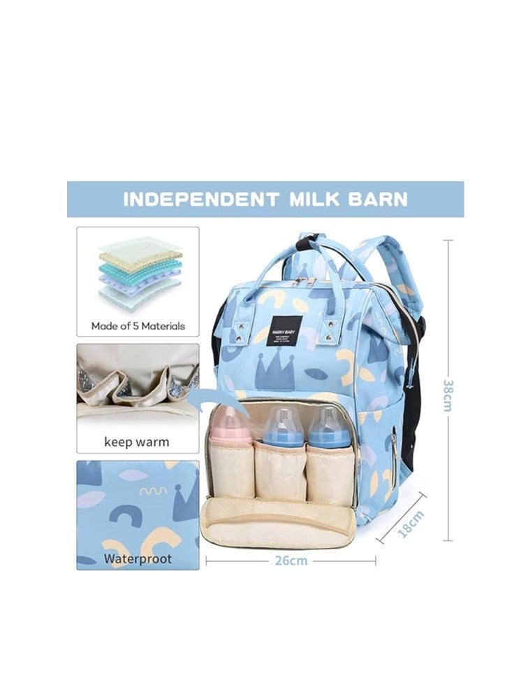 Yoawllty Baby Diaper Bag Essentials Travel Tote, Multifunction Waterproof Baby Backpack, Diaper Changing Backpack(Crown Blue) - Image 2
