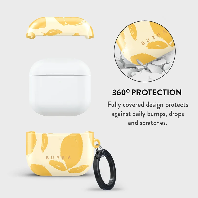 BURGA Burga AirPods 4 Lemon Tart Protective Elegant Case For Apple AirPods, Cover Charging LED Visible, Scratch-Resistant, Shockproof Case
