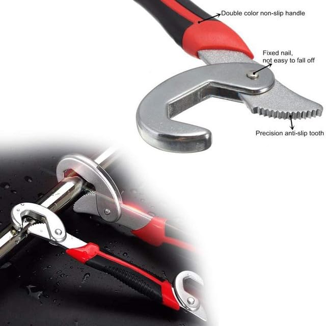 Stainless Steel Socket Adjustable Multi Function Wrench Spanner Set Tools Spanner 9Mm to 32 Mm Workshand Tools Plumbing Tools Snap N Grip Wrench Set Wrench Spanner Set of 2  - Image 3