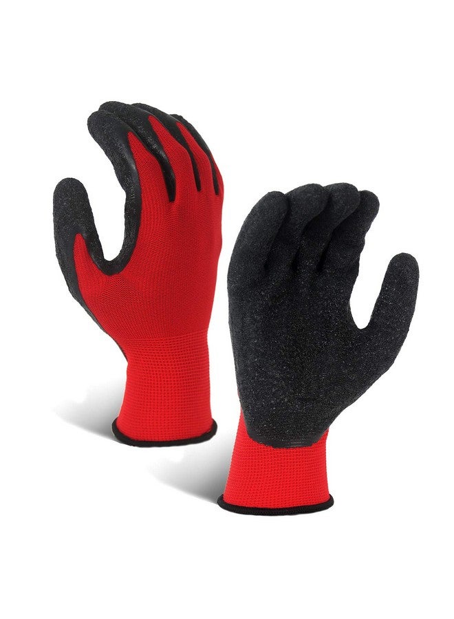 Evridwear Evridwear Crinkle Latex Rubber Hand Coated Safety Work Gloves for Men Women General Multi Use Construction Warehouse Gardening Assembly Landscaping (M-Size) 12 Pairs Pack  - Image 1
