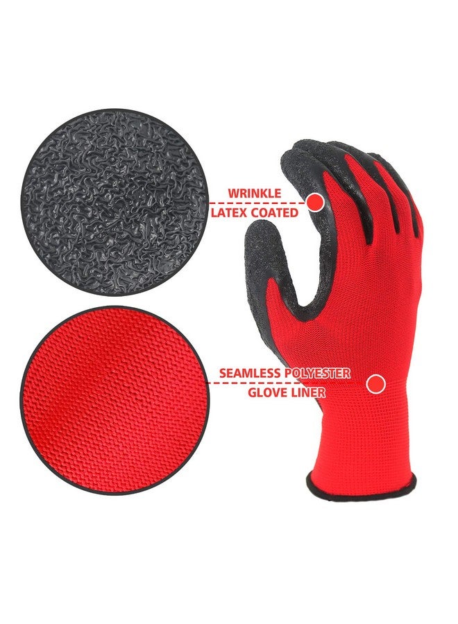 Evridwear Evridwear Crinkle Latex Rubber Hand Coated Safety Work Gloves for Men Women General Multi Use Construction Warehouse Gardening Assembly Landscaping (M-Size) 12 Pairs Pack  - Image 3