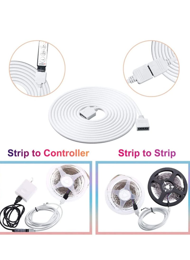 Excefore 6 Pieces 4 Pin RGB Extension Cable LED Strip Connector Cord Wire Solderless Jumper Cables Kit with 12 for 5050 3528 Light (White,1.6 FT, 3.3 6.6 FT) - Image 2