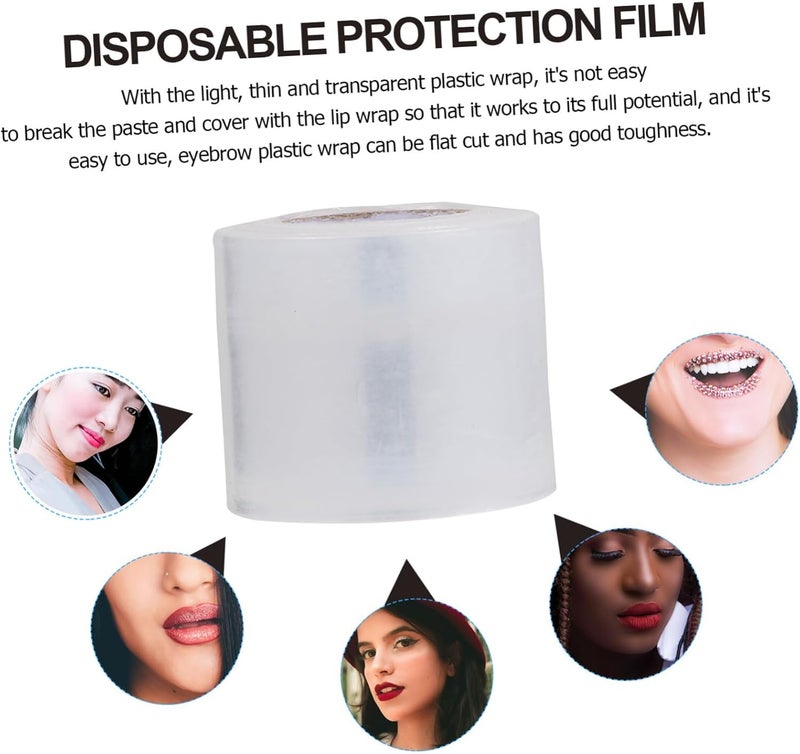 3rolls Disposable Lip Preservation Film Ultra-Thin Stretchy Makeup Wrap for Eyebrow Protection Lightweight Portable Essential for Makeup Artists - Image 5