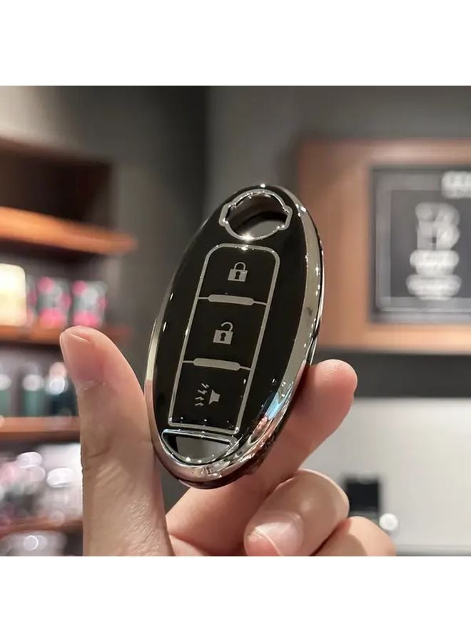 White Purple Key Fob Cover For Nissan Armada Kicks Murano Pathfinder Rogue Titan Versa Note Infiniti Smart 3 Buttons - Image 1