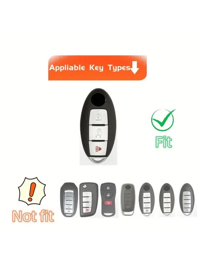White Purple Key Fob Cover For Nissan Armada Kicks Murano Pathfinder Rogue Titan Versa Note Infiniti Smart 3 Buttons - Image 2