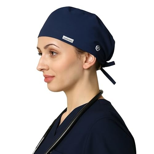uniformer Unisex Scrub Cap | Adjustable, Breathable, Sweat-Absorbent | Unisex Surgical Hat for Nurses, Doctors, Dentists, Vets (Navy Blue_Pack of 2) - Image 5