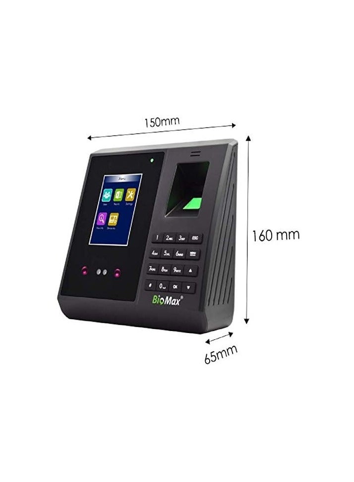 Biomax BM70W Pro Face Biometric Machine with WiFi, Battery | 500 Faces | 2000 Fingerprints | 150000 Logs | Access Control Device - Image 2