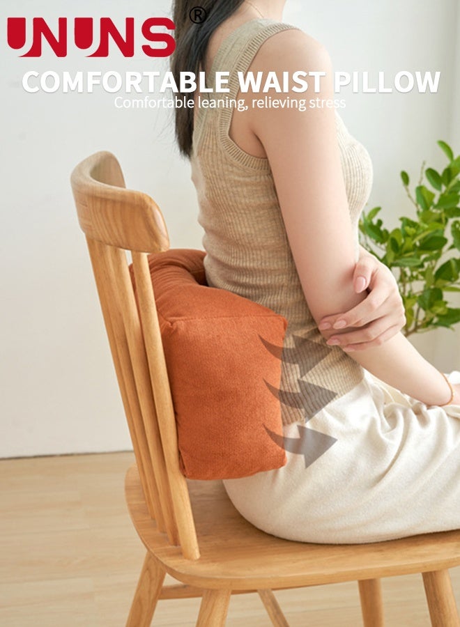 UNUNS Lumbar Support Pillow for Chair,Back Support Pillow for Lower Back Pain Relief,Ergonomic Streamline Car Seat, Office Chair, Recliner and Bed,Orange - Image 2