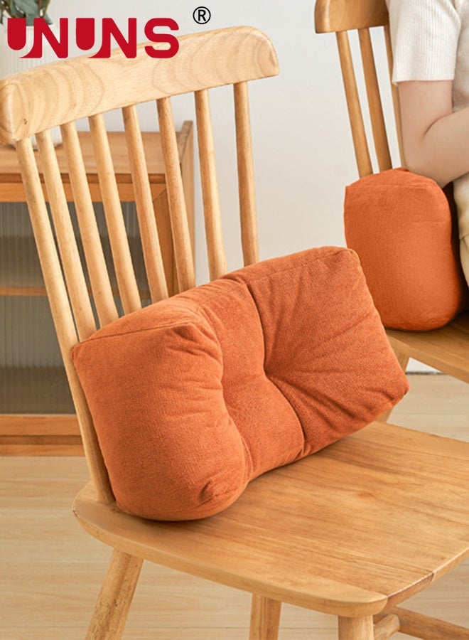UNUNS Lumbar Support Pillow for Chair,Back Support Pillow for Lower Back Pain Relief,Ergonomic Streamline Car Seat, Office Chair, Recliner and Bed,Orange - Image 1