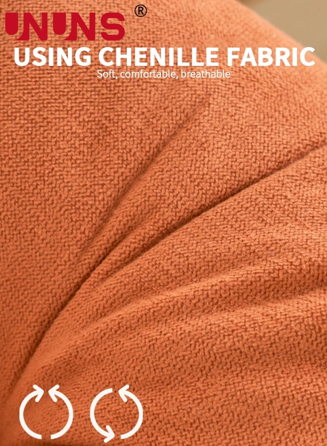 UNUNS Lumbar Support Pillow for Chair,Back Support Pillow for Lower Back Pain Relief,Ergonomic Streamline Car Seat, Office Chair, Recliner and Bed,Orange - Image 3