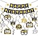 LINGTEER Happy 19th Birthday Decorations Set 12Pcs Black Gold Swirls StreamerHappy Birthday Bunting BannerCheers to Nineteen Years Old Bday Party Decorations Gift Sign - Image 3