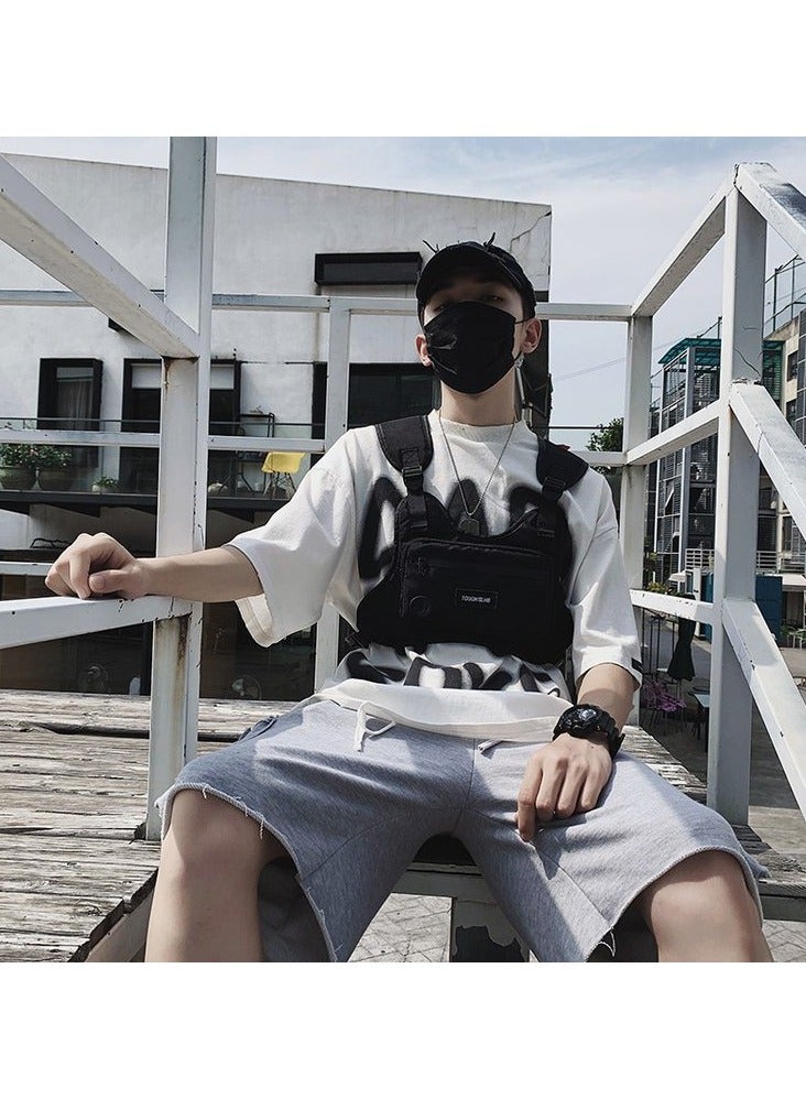 HIHILOOK Tactical Inspired Sports Chest Bag For Men and Women, Water Resistant Lightweight Running Vest Bag With Built-In Phone Charging Hole & Extra Storage For Workouts, Cycling & Hiking - Image 2