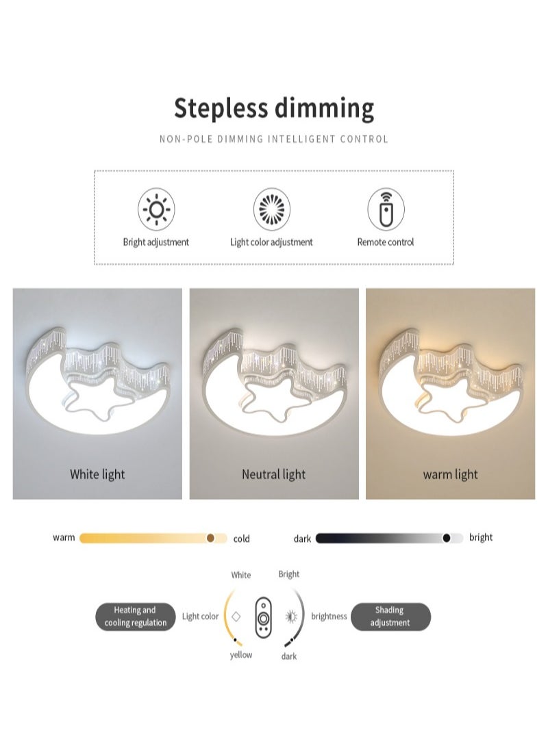 Goeco LED Ceiling Light Moon and Star Chandelier Dimmable with Remote Control for Kids Room Bedroom  - Image 3