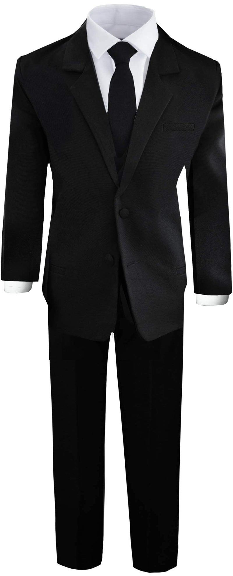 Black n Bianco Boys Black Tuxedo Suit with Tie Young Boys Youth Size 6 - Image 2