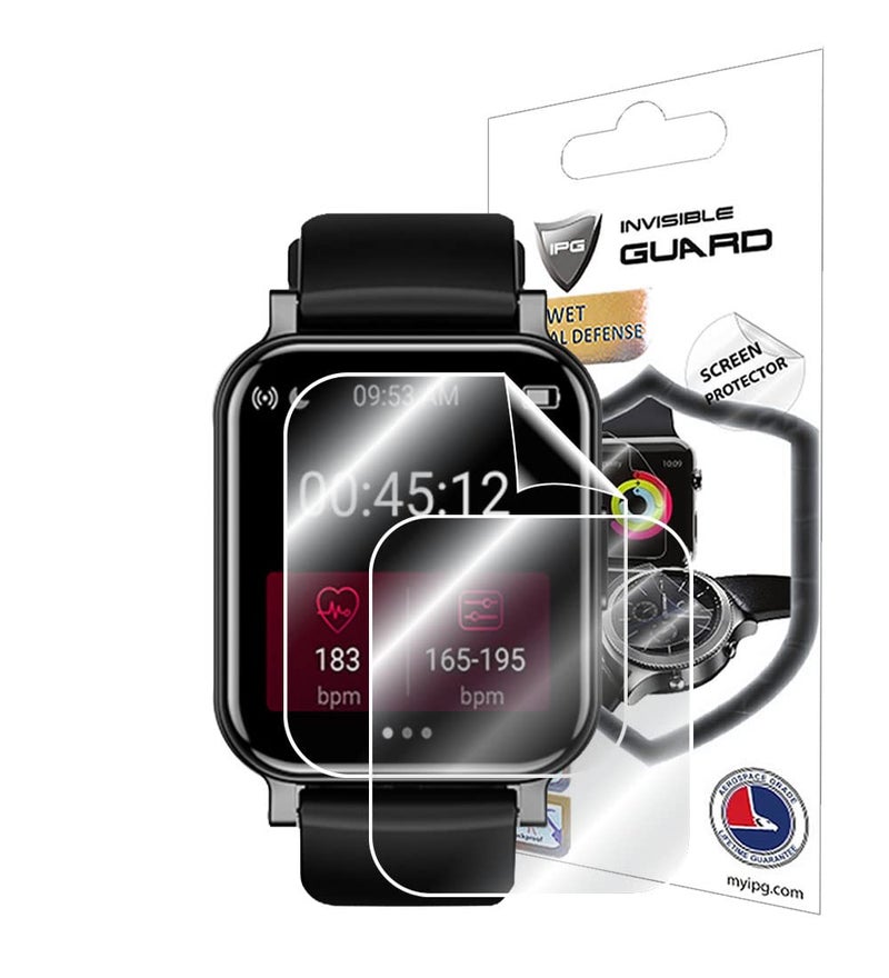 IPG for Eurans (Screen Size 1.4 Inches) Touchscreen Smartwatch Screen Protector (2 Units) Invisible Ultra HD Clear Film Anti Scratch Guard-Smooth/Self-Healing/Bubble -Free - Image 1
