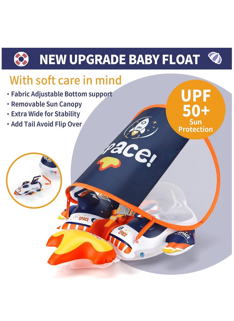 SwimBoBo - Baby Swim Float Inflatable Swimming Pool Float With Sun Protection Canopy For Age 6-36 months - Space - Image 1