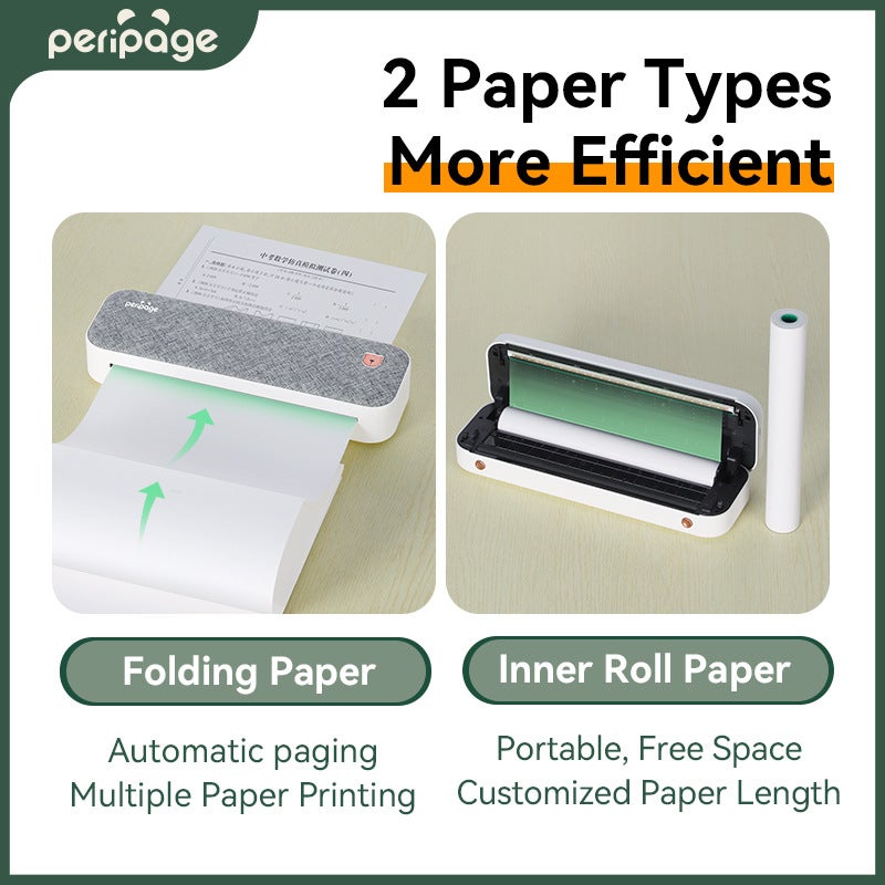 Peripage Aili Bear A4 Ink-Free Small Homework Test Paper Office Portable Mini Hd Brush Printer - Image 4