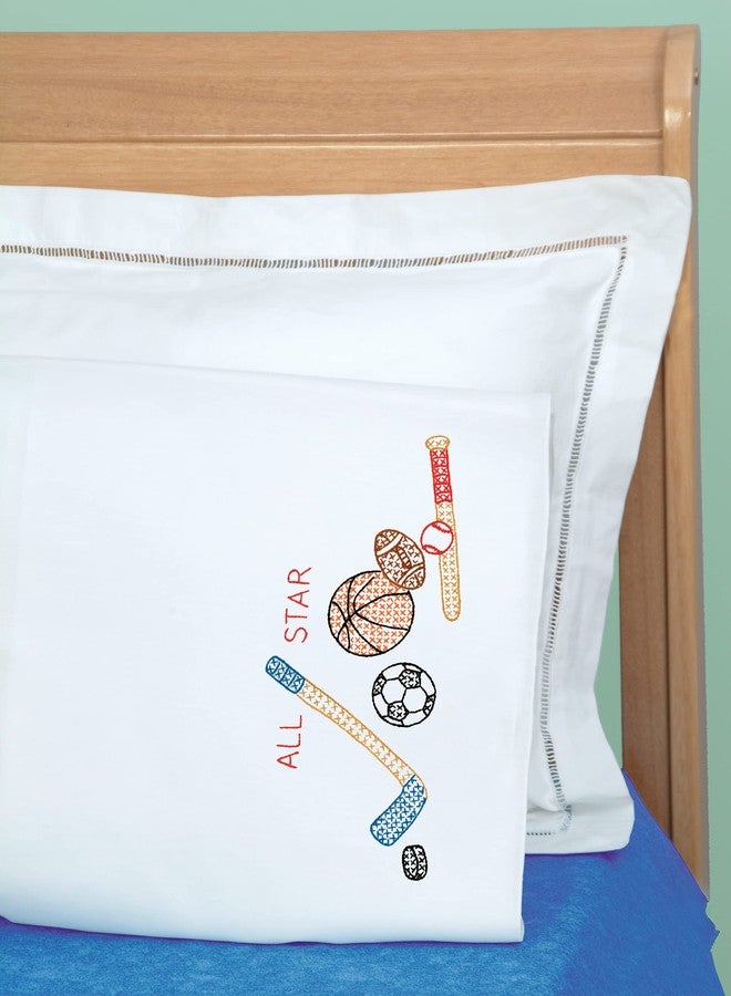 Jack Dempsey Needle Art Jack Dempsey Sports Child's Pillowcase, White - Image 2