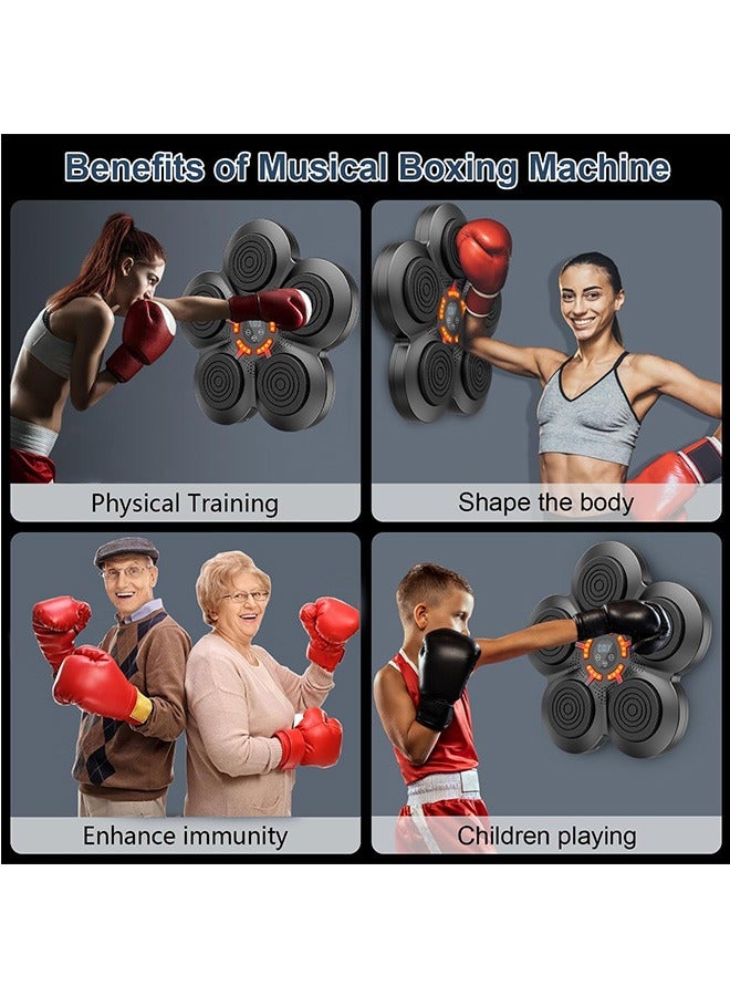 LENND Music Boxing Machine with Boxing Gloves, Wall Mounted Smart Bluetooth Music Boxing Trainer, Boxing Training Boxing Equipment, Home Workout Boxing Target Machine - Image 2