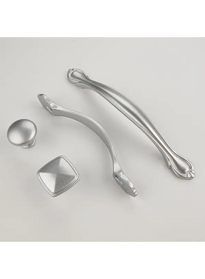 Sand Silver 10 قطع مقابض الخزائن ثقب واحد من سبائك الألومنيوم غير اللامع لسحب أدراج المطبخ والحمام - Image 1