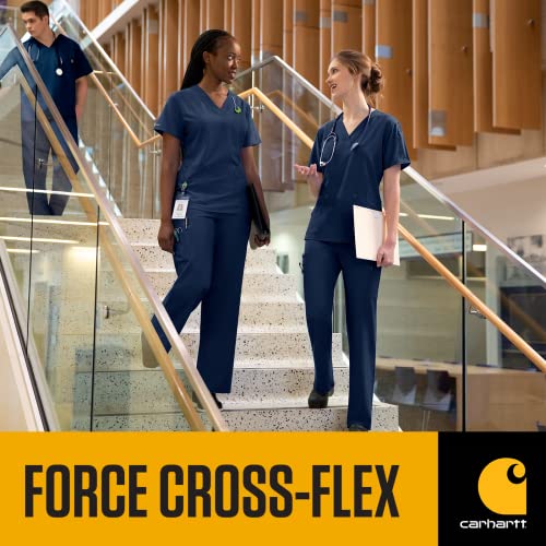 Carhartt Cross-Flex Scrubs for Women, V-Neck Scrub Tops - Navy, M - Image 5