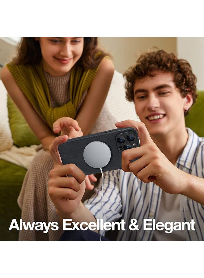 S-TOP Case For iPhone 14 Plus Skin Feel Leather MagSafe Magnetic Phone Case - Image 5