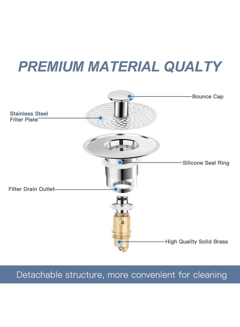 Sweet seven سدادة حوض عالمية قابلة للنفخ - فلتر تصريف مضاد للانسداد مع جامع شعر للحمام والمطبخ، تناسب فتحات تصريف بقطر 0.98-1.38 بوصة - Image 4
