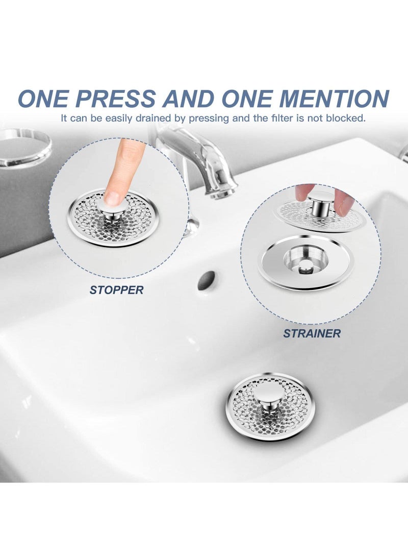 Sweet seven سدادة حوض عالمية قابلة للنفخ - فلتر تصريف مضاد للانسداد مع جامع شعر للحمام والمطبخ، تناسب فتحات تصريف بقطر 0.98-1.38 بوصة - Image 3