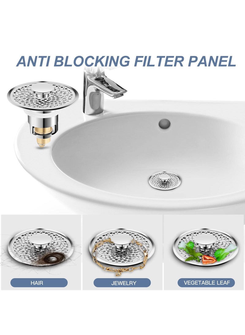 Sweet seven سدادة حوض عالمية قابلة للنفخ - فلتر تصريف مضاد للانسداد مع جامع شعر للحمام والمطبخ، تناسب فتحات تصريف بقطر 0.98-1.38 بوصة - Image 2