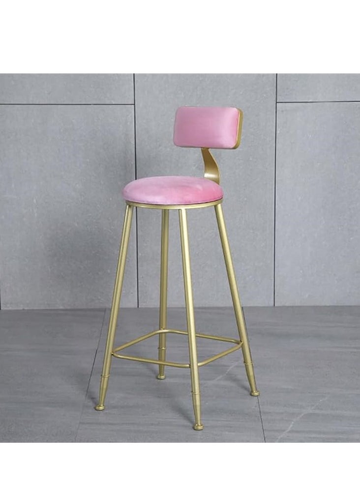 Generic Bar Stool, Bar Chair,1 Pcs High Bar Chair with Metal Frame Chair Footrest High Stool with Backs, Metal Legs Heavy Duty Barstools with High Upholstered  - Image 1