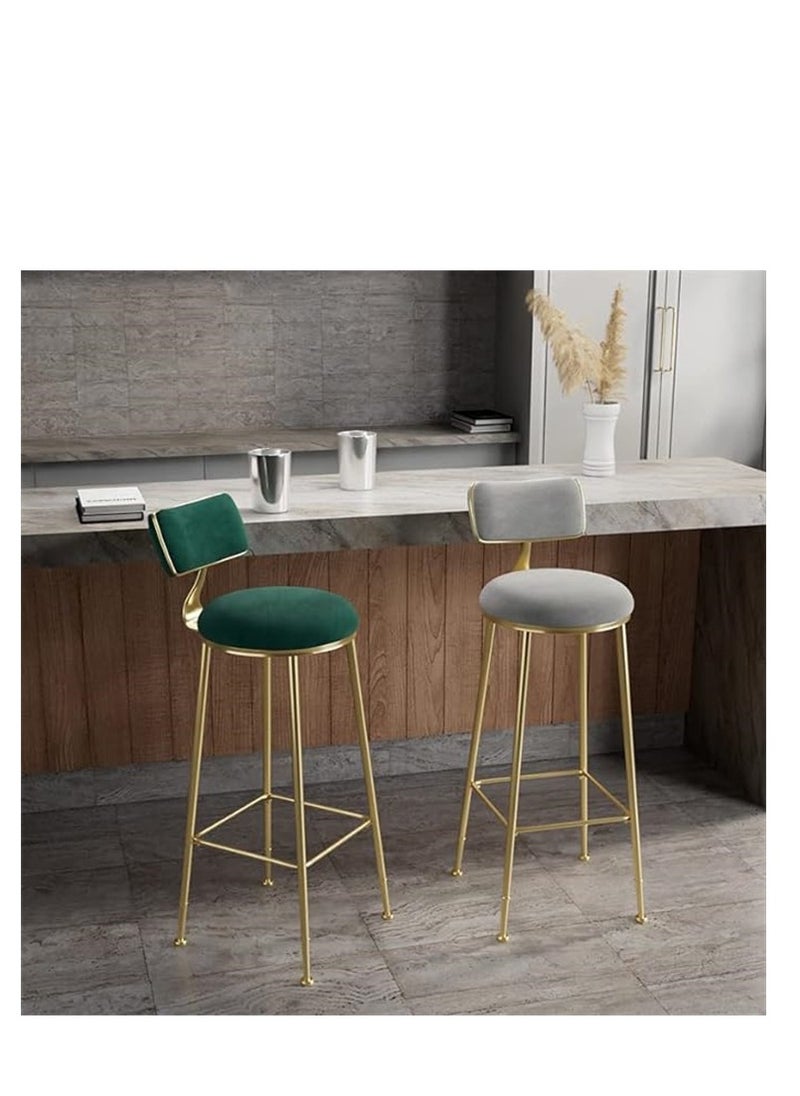 Generic Bar Stool, Bar Chair,1 Pcs High Bar Chair with Metal Frame Chair Footrest High Stool with Backs, Metal Legs Heavy Duty Barstools with High Upholstered  - Image 5