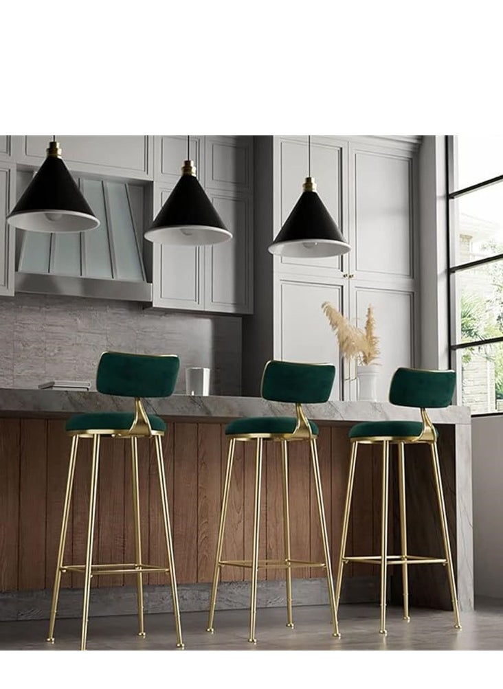 Generic Bar Stool, Bar Chair,1 Pcs High Bar Chair with Metal Frame Chair Footrest High Stool with Backs, Metal Legs Heavy Duty Barstools with High Upholstered  - Image 4