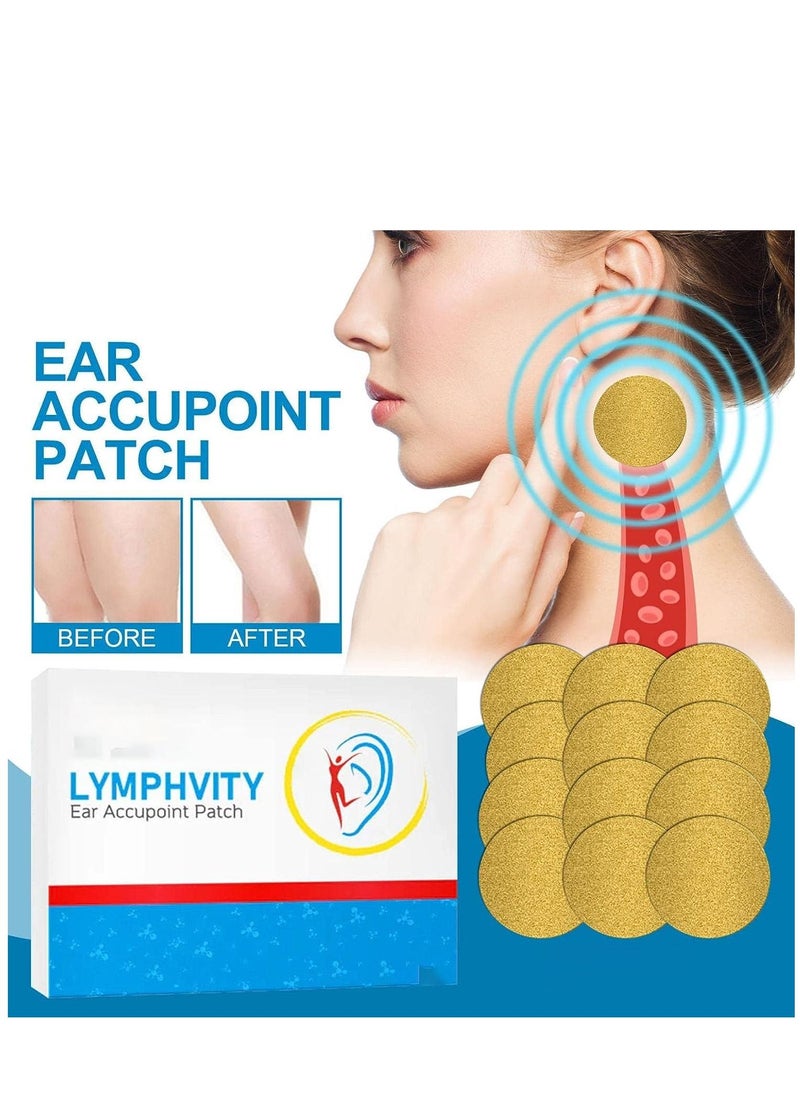 KASTWAVE Lymphvity Ear Accupoint Patch 24pcs Auricular Point Stickers Effective Sticker for Relieve Stress and Improve Sleep Lymphatic Swelling Acupoint Stickers Suitable for All Skin Types (2box)  - Image 2