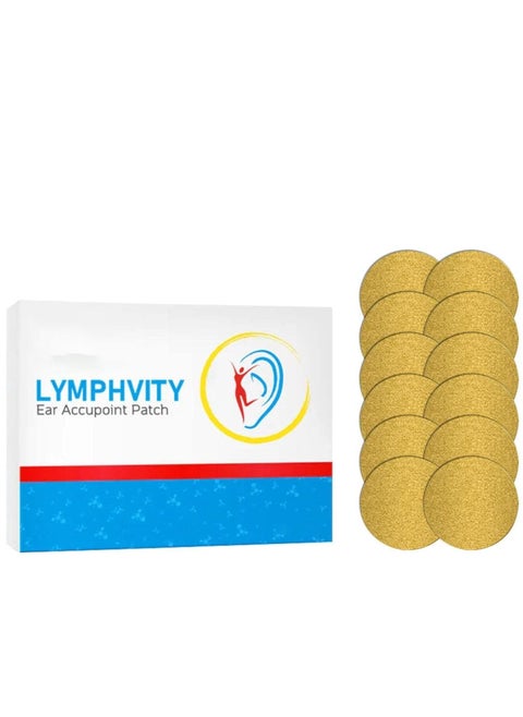 Lymphvity Ear Accupoint Patch 24pcs Auricular Point Stickers Effective Sticker for Relieve Stress and Improve Sleep Lymphatic Swelling Acupoint Stickers Suitable for All Skin Types (2box)